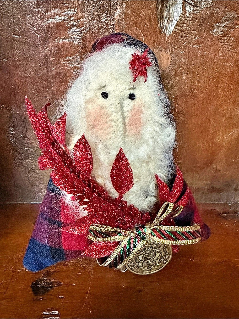Santa Holiday Decor Red & Blue